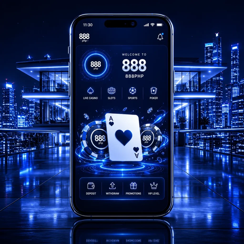 Futuristic casino app on a terrace