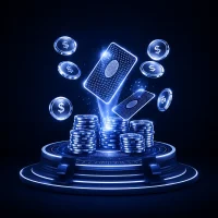 Futuristic gaming and cryptocurrency hub