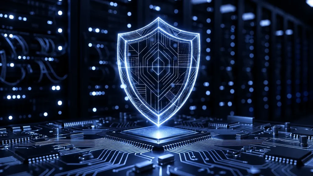 Holographic shield in futuristic data center