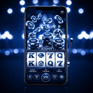 Jackpot spin on a sleek smartphone