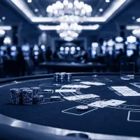 Luxurious casino night in blue tones
